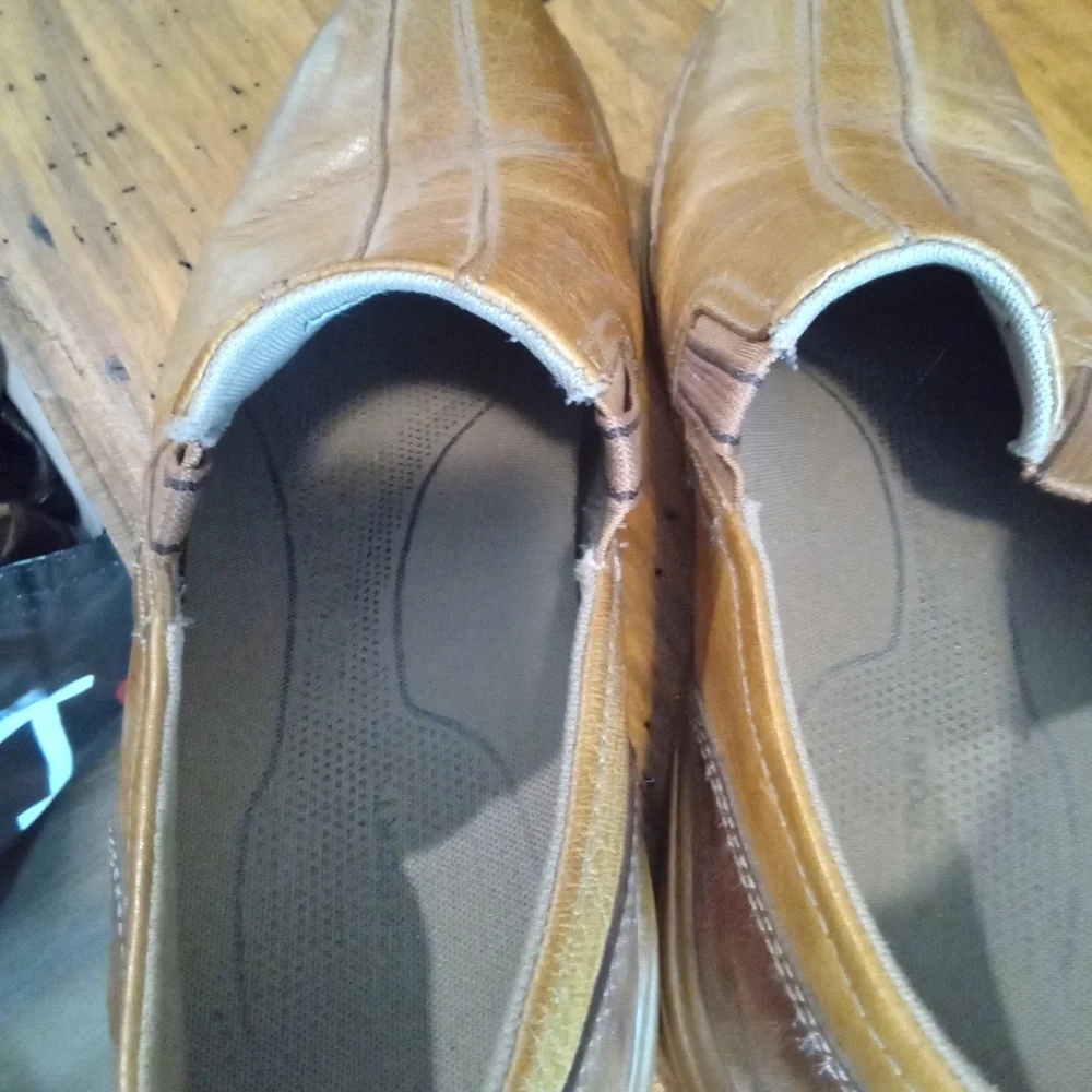 Rockport Men's Size 11 Cognac Brown Leather Slip-On Shoes